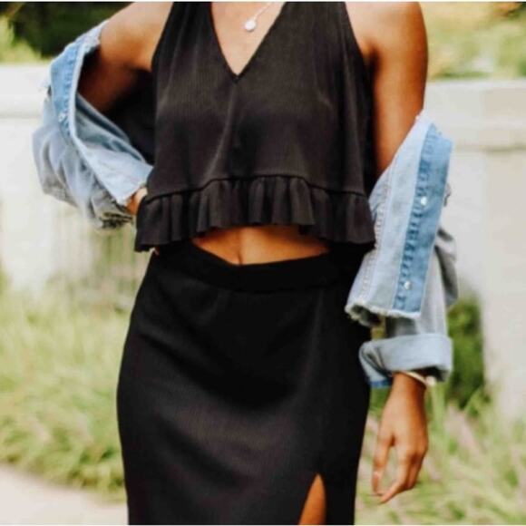 Free People No Excuses Black Ribbed Tank - Picture 5 of 10